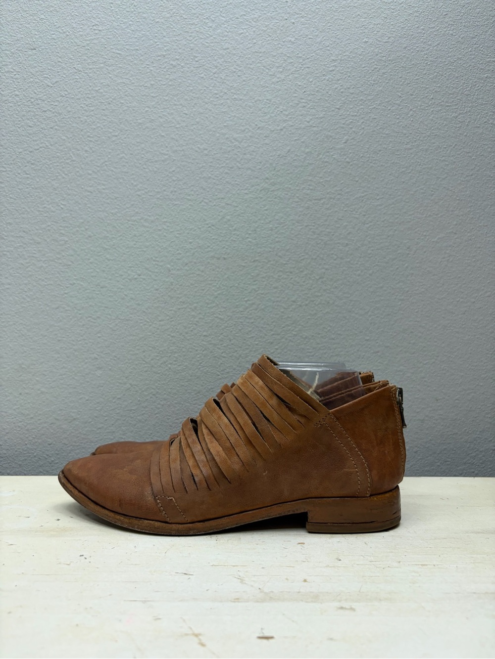 Free People Brown Leather Lost Valley Ankle Boots Size 37